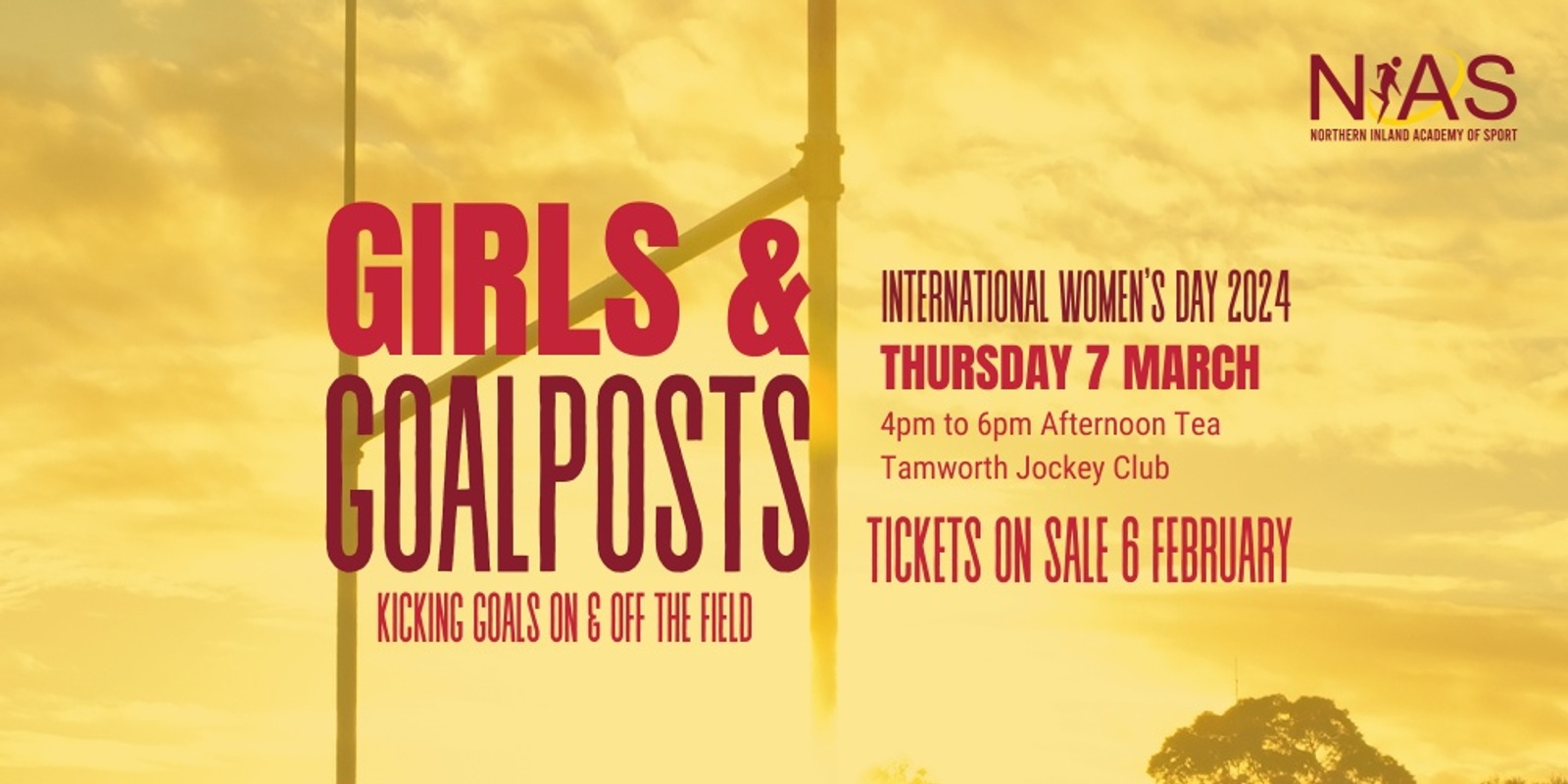 Banner image for Girls & Goalposts - NIAS International Women's Day High Tea