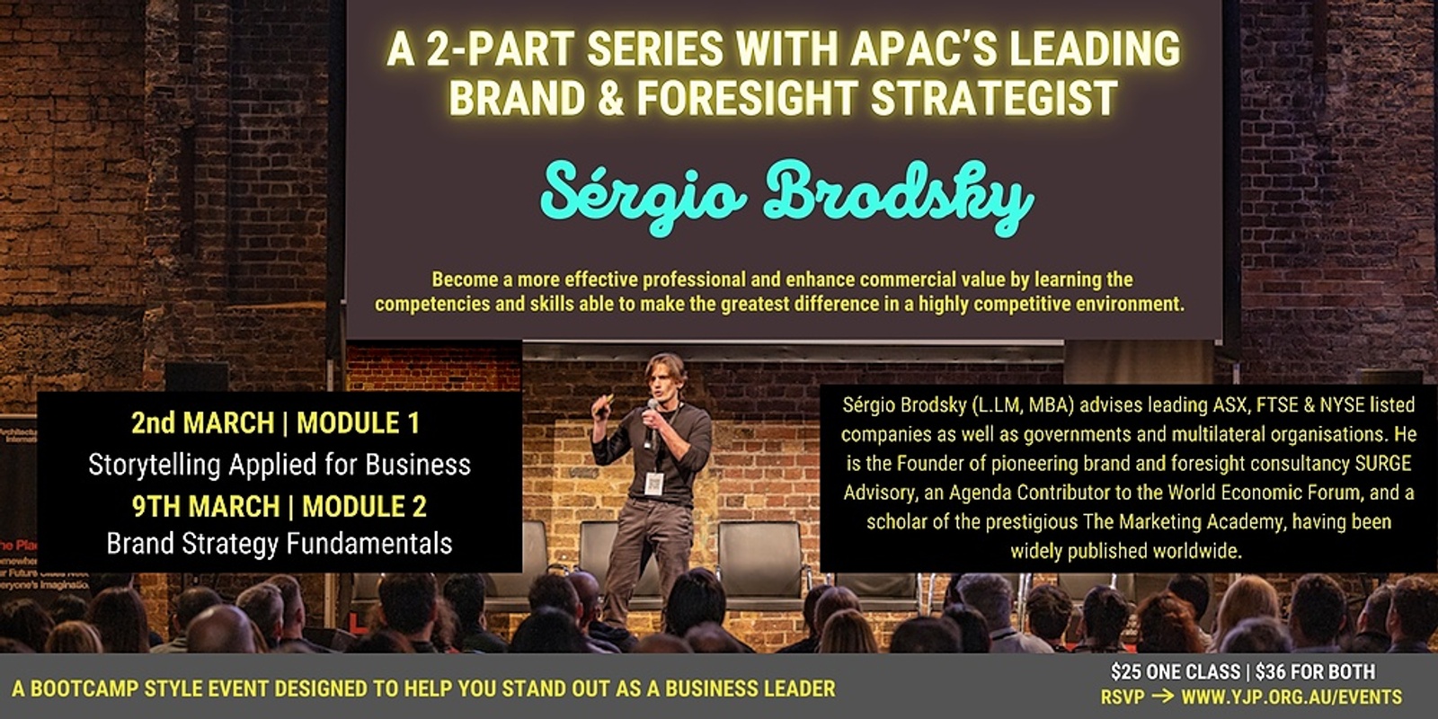 Banner image for 2-part bootcamp series with APAC’s leading brand & foresight strategist | Sergio Brodsky
