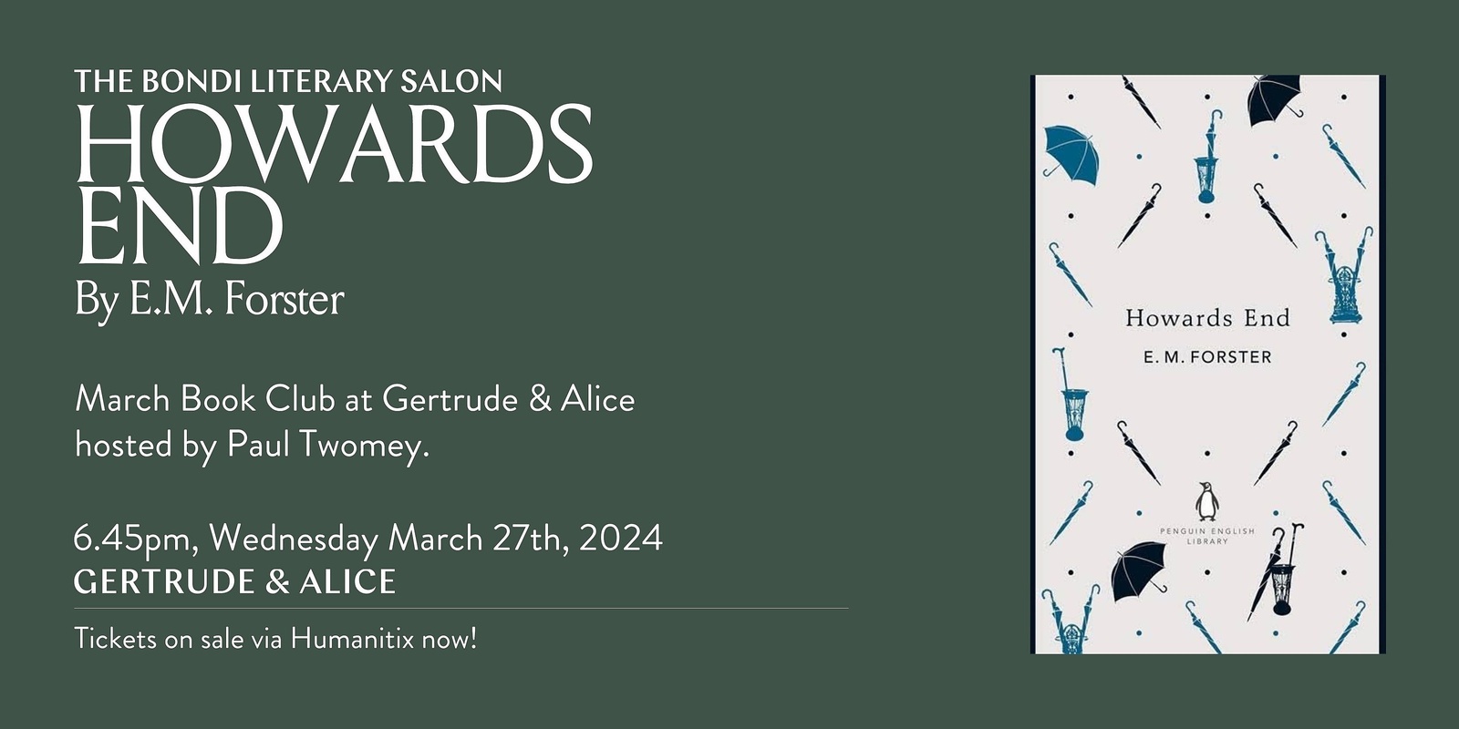 Banner image for Bondi Literary Salon March Book Club: Howards End
