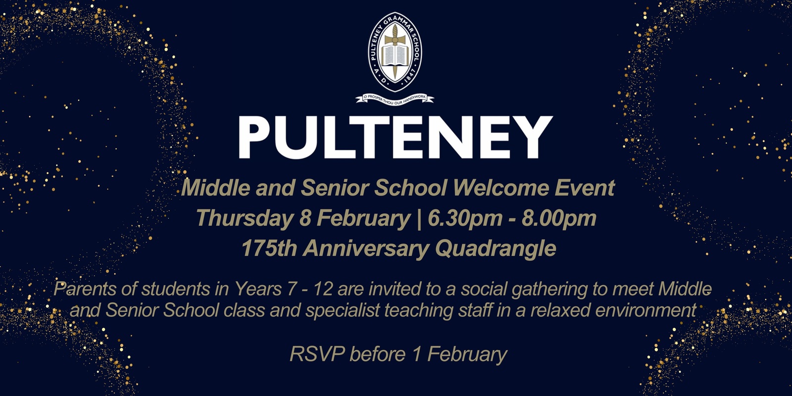 Banner image for 2024 Pulteney Middle and Senior School Welcome Evening