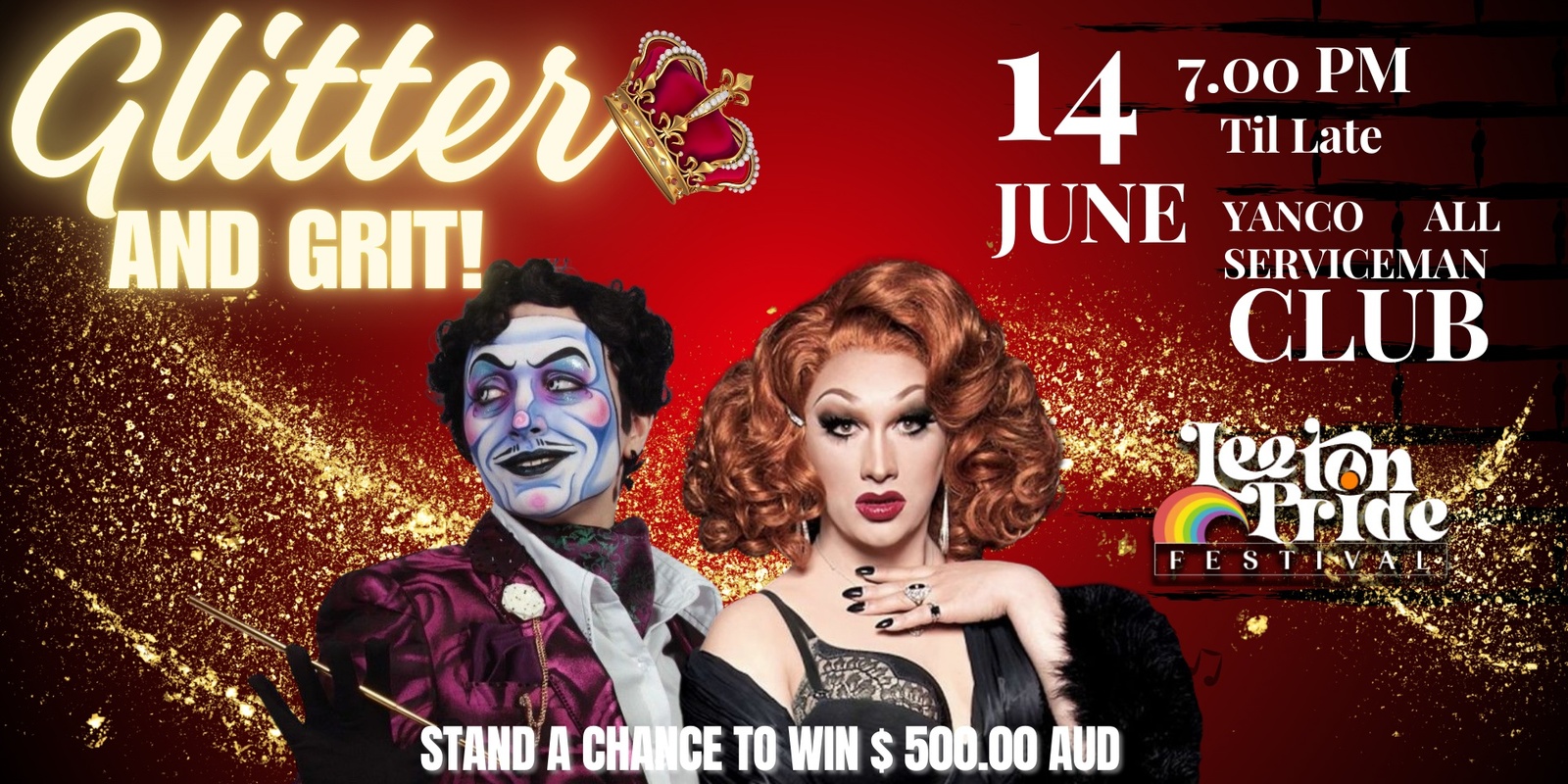 Banner image for Leeton Pride Festival - Glitter & Grit Drag Competition