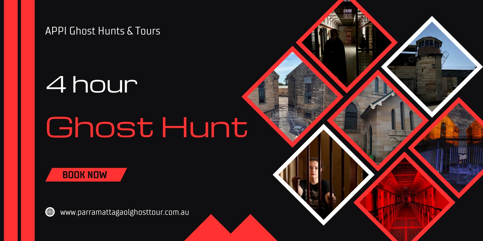Banner image for 4 hour Ghost Hunt - Old Parramatta Gaol - 10 August 2024