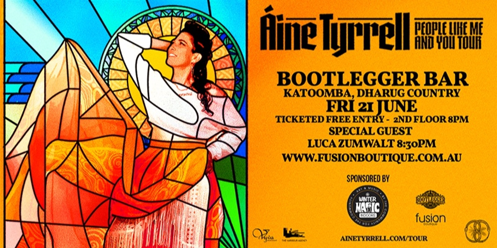 Banner image for AINE TYRELL 'People Like Me and You' Tour + Special Guest Luca Zumwalt in Concert at Bootlegger Bar, Katoomba, Blue Mountains