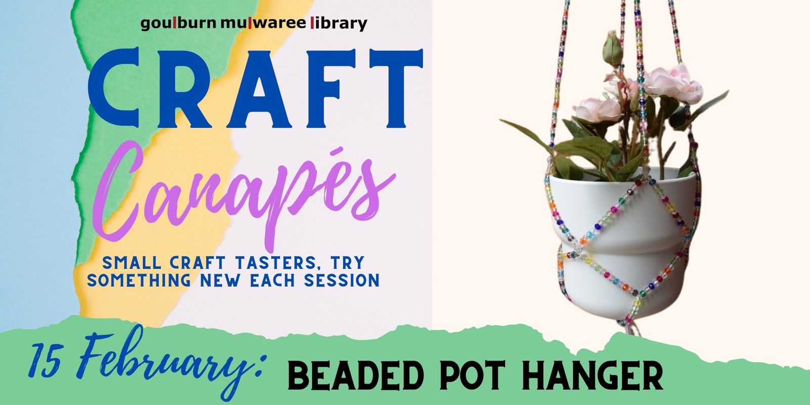 Banner image for Craft Canapés - Beaded Pot Hanger