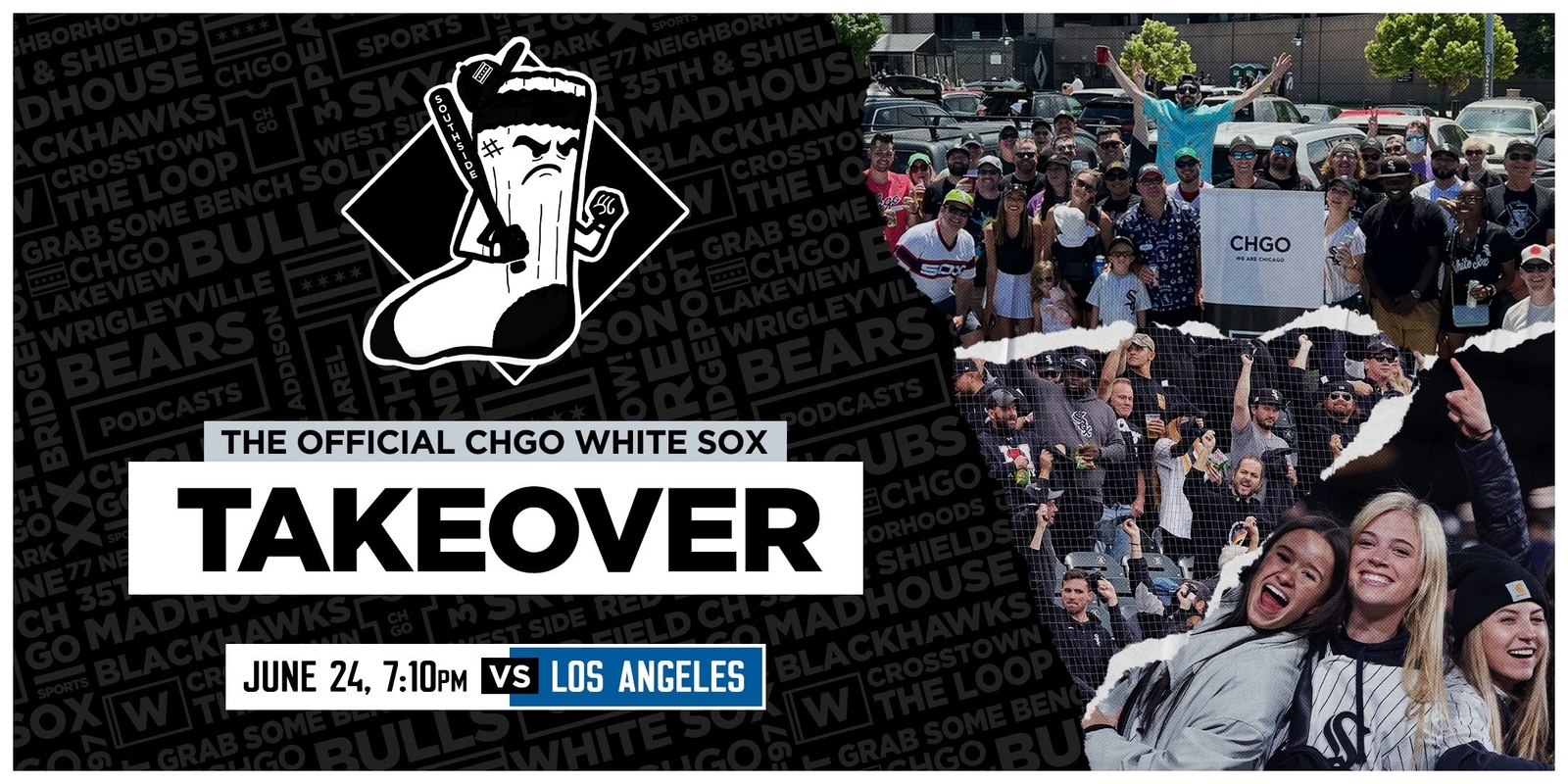 Banner image for CHGO White Sox Takeover at Guaranteed Rate Field- June 24th vs Los Angeles