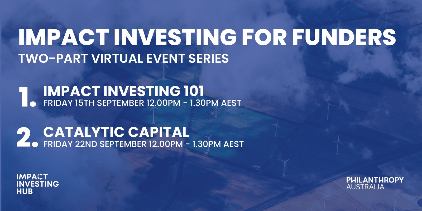 Banner image for Impact Investing Webinar Series for Funders