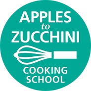 Apples to Zucchini Cooking School's logo