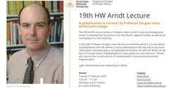 Banner image for 19th HW Arndt Lecture by Professor Douglas Irwin