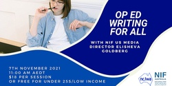 Banner image for NCJWA & NIF Skill-Building Session - OP ED WRITING FOR ALL