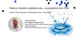 Banner image for Webinar: Quality in palliative care - a perspective from Chile