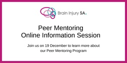 Banner image for Peer Mentoring Online Information session