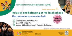 Banner image for Inclusion and belonging at the local school - The parent advocacy toolkit: Bokarina
