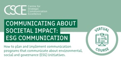 Banner image for Communicating About Societal Impact: ESG communication - Virtual
