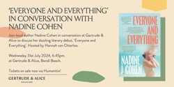 Banner image for Everyone and Everything: In conversation with author Nadine Cohen