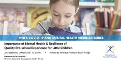 Banner image for Importance of Mental Health & Resilience of quality pre-school experience for little children