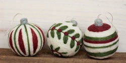 Banner image for Needle Felted Winter Holiday Ornaments (for Beginners) with Lindy Chicola