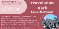 Banner image for UP! Club Travel Club: &Juliet the Musical & Dinner April 2024