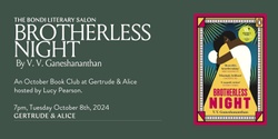 Banner image for Bondi Literary Salon October Book Club: Brotherless Night by V. V. Ganeshananthan