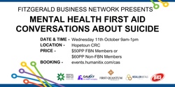 Banner image for Mental Health First Aid - Conversations About Suicide