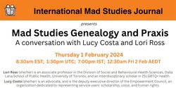 Banner image for Mad Studies Genealogy and Praxis - A conversation with Lucy Costa and Lori Ross