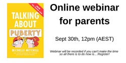 Banner image for How to talk to kids about Puberty with Michelle Mitchell - Webinar