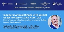 Banner image for Mind Medicine Australia - Inaugural Annual Gala Dinner with Special Guest Professor David Nutt (UK)