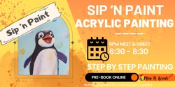 Banner image for Sip, Paint & Penguin Perfection  - Adults Acrylic Art class 