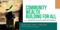 Banner image for Introductory Course: Regional and Economic Development via Community Wealth Building May 2023