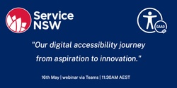 Banner image for SNSW's digital accessibility journey from aspiration to Innovation. 