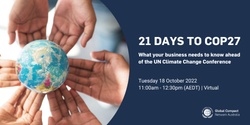 Banner image for 21 Days to COP27: What your business needs to know ahead of the UN Climate Change Conference | Webinar
