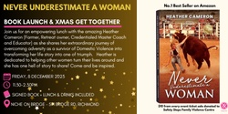 Banner image for Never Underestimate A Woman  - Book Launch & Xmas Get Together