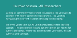 Banner image for Tautoko Session - All Researchers
