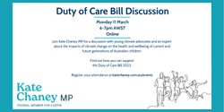 Banner image for Duty of Care Bill Discussion