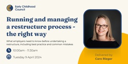 Banner image for Running and Managing a Restructure Process - the right way