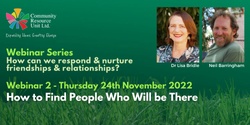 Banner image for How to Find People Who Will Be There - Webinar 2