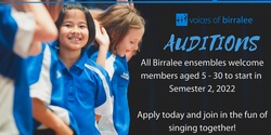 Banner image for Voices of Birralee Auditions for Semester 2, 2022