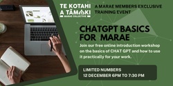 Banner image for CHATGPT FOR MARAE