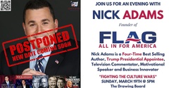 Banner image for An Evening with Nick Adams - "Fighting the Culture Wars" (Event Postponed - New Date Coming Soon) 