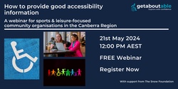 Banner image for How to provide good accessibility information as a Leisure & Sports Community Organisation