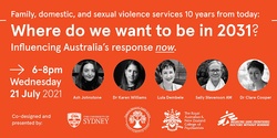 Banner image for Family, Domestic, and Sexual Violence Services in 2031: Influencing Australia’s response now #FDSV2031