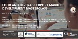 Banner image for ACT Food and Beverage Export Market Development Masterclass