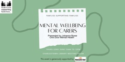 Banner image for Mental Wellbeing for Carers