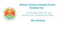 Banner image for Nelson Tasman Climate Forum October Hui