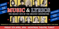 Banner image for "Music and Lyrics": The Biggest Hits by the Greatest Songwriters