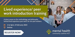 Banner image for Lived experience/peer work introduction training