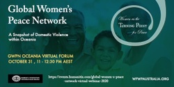 Banner image for Global Women's Peace Network Oceania Virtual Webinar 2020