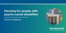 Banner image for Housing Options for People with a Psychosocial Disability