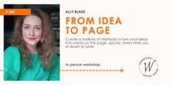 Banner image for From Idea To Page with Ally Blake