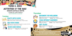 Banner image for Activities @ the MAC - Term 3, 2024