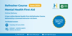 Banner image for Refresher Online Mental Health First Aid Course - June 2024